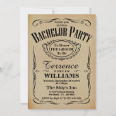 Trendy  Typography Bachelor Party Kaart (Voorkant)