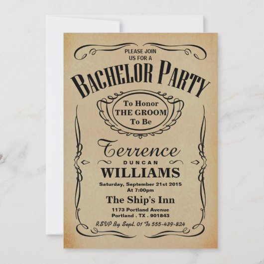 Trendy Typography Bachelor Party Kaart (Voorkant)