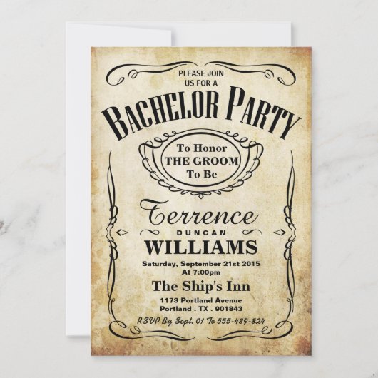 Trendy  Typography Bachelor Party Kaart (Voorkant)