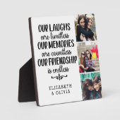 Trendy Typography Best Friends Names Photo Collage Fotoplaat (Voorkant)