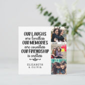 Trendy Typography Best Friends Names Photo Collage Kaart (Staand voorkant)