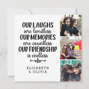 Trendy Typography Best Friends Names Photo Collage Kaart