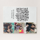 Trendy Typography Best Friends Names Photo Collage Legpuzzel (Horizontaal)