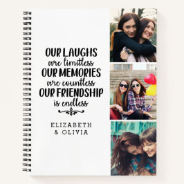 Trendy Typography Best Friends Names Photo Collage Notitieboek
