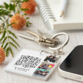 Trendy Typography Best Friends Names Photo Collage Sleutelhanger (Voorkant Rechts)