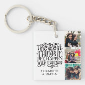 Trendy Typography Best Friends Names Photo Collage Sleutelhanger (voorkant)