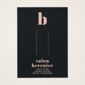 Trendy Typography Blush Black Hair Clips Display Visitekaartje (Voorkant)