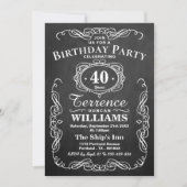 Trendy Typography Chalkboard Birthday Party Kaart (Voorkant)