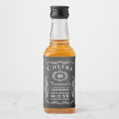 Trendy Typography Chalkboard Birthday Party Likeurfles Etiket (Voorkant)