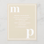 Trendy Typography Champagne Beige Budget Wedding Flyer (Voorkant)