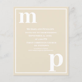 Trendy Typography Champagne Beige Budget Wedding Flyer