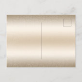 Trendy Typography Champagne Wedding Save the Date Aankondigingskaart (Achterkant)