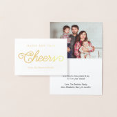 Trendy Typography Cheers Happy New Year Real Folie Kaarten (Display)