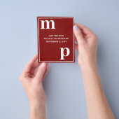 Trendy Typography Garnet Red Budget Save the Date Flyer (Hand)