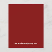 Trendy Typography Garnet Red Budget Save the Date Flyer (Achterkant)
