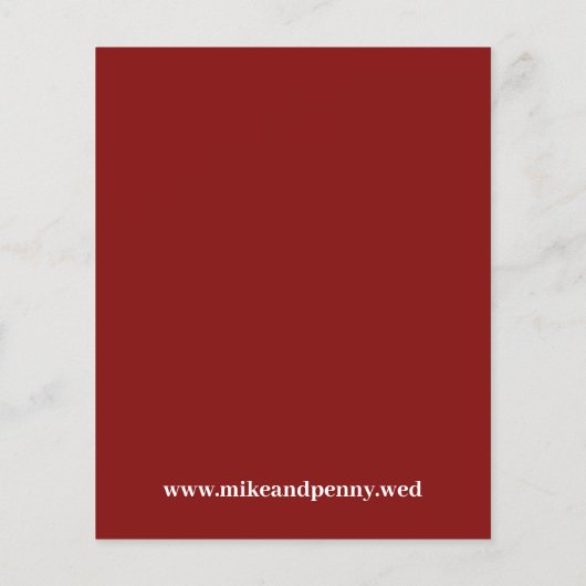 Trendy Typography Garnet Red Budget Save the Date Flyer (Achterkant)
