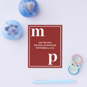 Trendy Typography Garnet Red Budget Save the Date Flyer (Enkel)