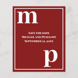 Trendy Typography Garnet Red Budget Save the Date Flyer