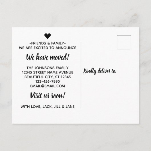 Trendy Typography Guest Room Moved Photo Moving Aankondigingskaart (Achterkant)