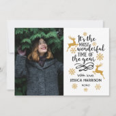 Trendy Typography Holiday Foto met Kerstmis Kaart (Voorkant)