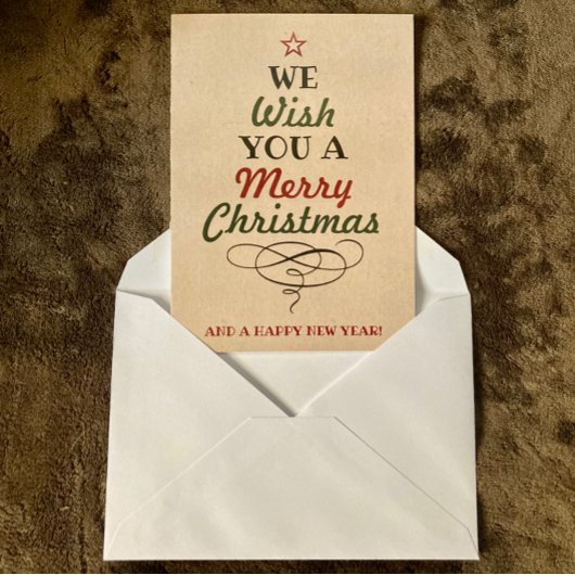 Trendy Typography KerstTree Holiday Foto Feestdagen Kaart