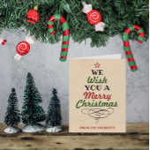 Trendy Typography KerstTree Holiday Foto Feestdagen Kaart