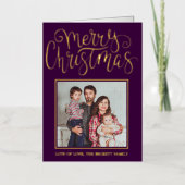 Trendy Typography "Merry Kerstmis"'' foto Real Folie Feestdagenkaart (Voorkant)