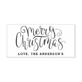 Trendy Typography Merry Kerstry Zelfinktende Stempel (Design)