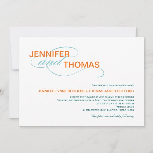 Trendy Typography Modern Wedding Invitations Kaart (Voorkant)
