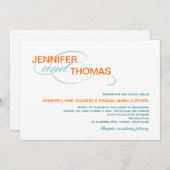 Trendy Typography Modern Wedding Invitations Kaart (Voorkant / Achterkant)