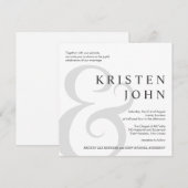 Trendy Typography Modern Wedding Invitations Kaart (Voorkant / Achterkant)
