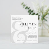 Trendy Typography Modern Wedding Invitations Kaart (Staand voorkant)
