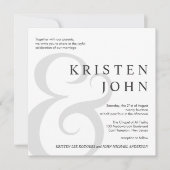 Trendy Typography Modern Wedding Invitations Kaart (Voorkant)