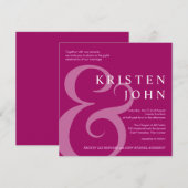 Trendy Typography Modern Wedding Invitations Kaart (Voorkant / Achterkant)