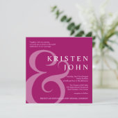 Trendy Typography Modern Wedding Invitations Kaart (Staand voorkant)