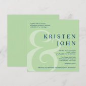 Trendy Typography Modern Wedding Invitations Kaart (Voorkant / Achterkant)