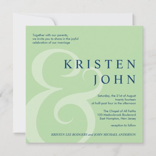 Trendy Typography Modern Wedding Invitations Kaart (Voorkant)