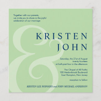 Trendy Typography Modern Wedding Invitations Kaart