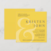 Trendy Typography Modern Wedding Invitations Kaart (Voorkant / Achterkant)