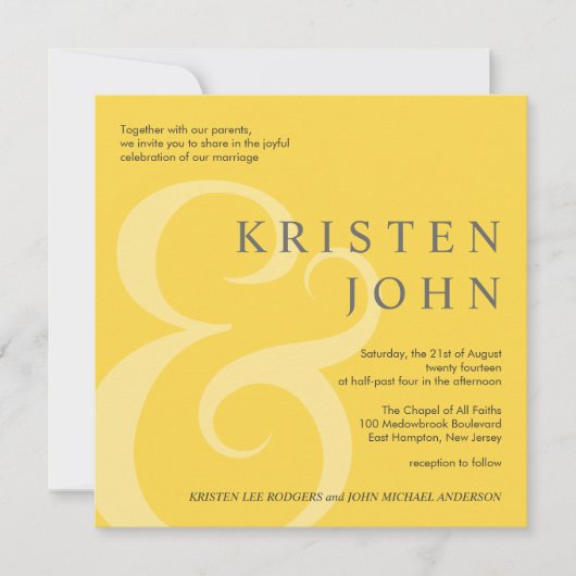 Trendy Typography Modern Wedding Invitations Kaart (Voorkant)