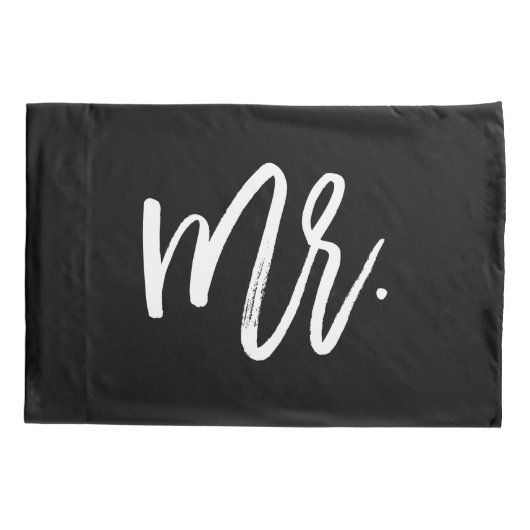 Trendy Typography Mr en Mrs. Kussensloop (Achterkant-Links)