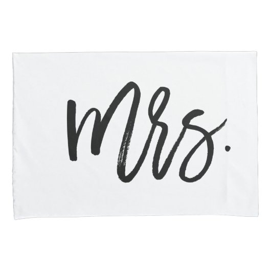 Trendy Typography Mr en Mrs. Kussensloop (Voorkant-Rechts)