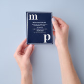 Trendy Typography Navy Blue Budget Wedding Invite Flyer (Hand)