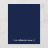 Trendy Typography Navy Blue Budget Wedding Invite Flyer (Achterkant)