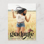 Trendy Typography Overlay Photo Afstuderen Briefkaart (Voorkant)