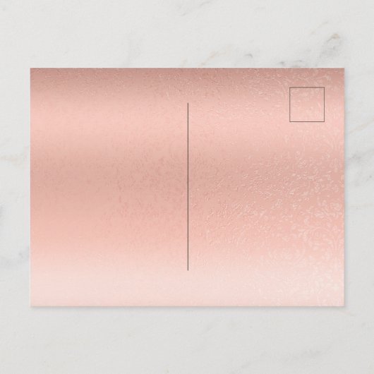 Trendy Typography Roos Gold Wedding Save the Date Aankondigingskaart (Achterkant)