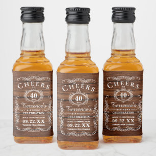 Trendy Typography Rustic Wood Birthday Party Likeurfles Etiket
