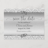 Trendy Typography Silver Wedding Save the Date Aankondigingskaart (Voorkant)