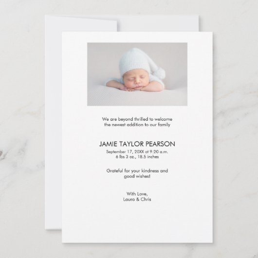 Trendy Typography Simple Modern 2 Baby Photos Than Bedankkaart (Achterkant)