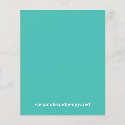 Trendy Typography Turquoise Budget Save the Date Flyer (Achterkant)